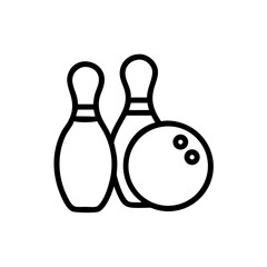 Icon of a bowling ball and pins representing the sport