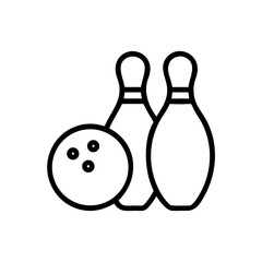 Icon of a bowling ball and pins representing the sport