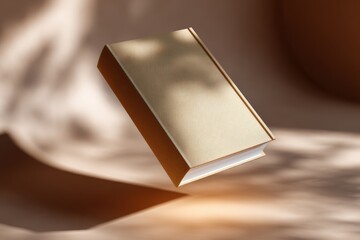 Mockup book cover floating in light shadow