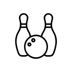Icon of a bowling ball and pins representing the sport