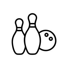 Icon of a bowling ball and pins representing the sport