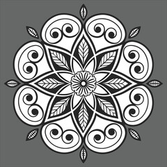 Circular pattern in the form of a mandala. Mehndi style. Decorative pattern in oriental style. Coloring book page. mandala post . mandala 