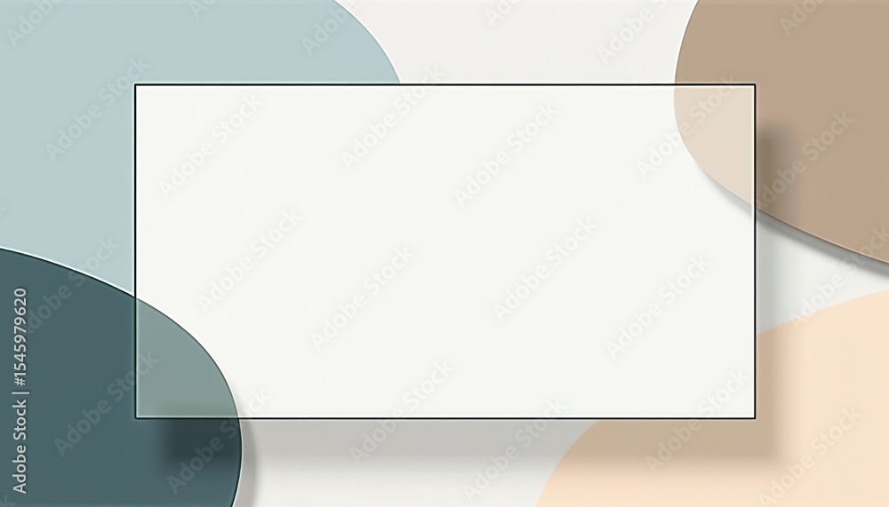 Poster modern contrast overlay frame with transparent abstract shapes and shadows, white space preserved in