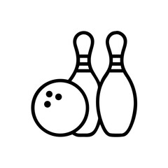 Icon of a bowling ball and pins representing the sport