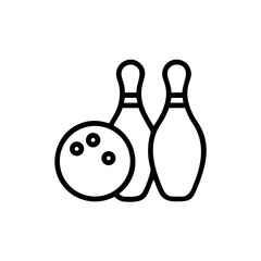 Icon of a bowling ball and pins representing the sport