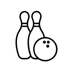 Icon of a bowling ball and pins representing the sport