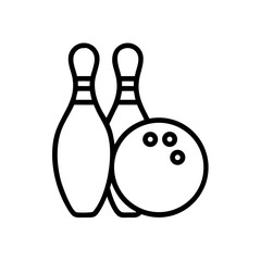 Icon of a bowling ball and pins representing the sport
