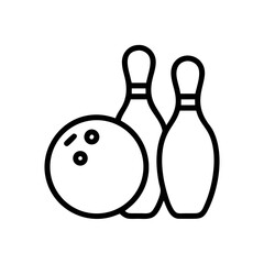 Icon of a bowling ball and pins representing the sport