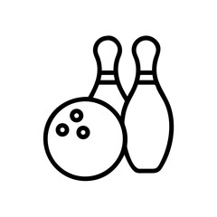 Icon of a bowling ball and pins representing the sport