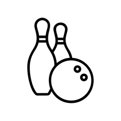 Icon of a bowling ball and pins representing the sport
