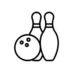 Icon of a bowling ball and pins representing the sport