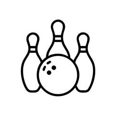 Icon of a bowling ball and pins representing the sport