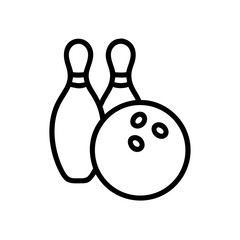 Icon of a bowling ball and pins representing the sport