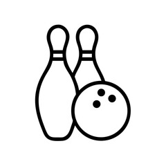 Icon of a bowling ball and pins representing the sport