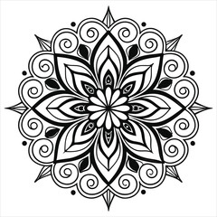 Circular pattern in the form of a mandala. Mehndi style. Decorative pattern in oriental style. Coloring book page. mandala post . mandala 