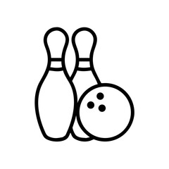 Icon of a bowling ball and pins representing the sport