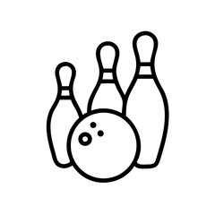 Icon of a bowling ball and pins representing the sport