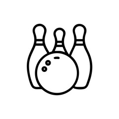 Icon of a bowling ball and pins representing the sport