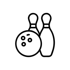 Icon of a bowling ball and pins representing the sport