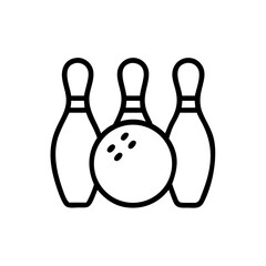 Icon of a bowling ball and pins representing the sport
