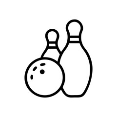 Icon of a bowling ball and pins representing the sport