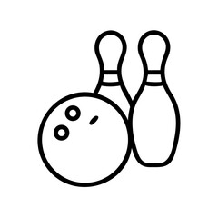 Icon of a bowling ball and pins representing the sport