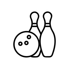 Icon of a bowling ball and pins representing the sport