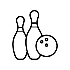 Icon of a bowling ball and pins representing the sport