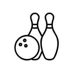 Icon of a bowling ball and pins representing the sport