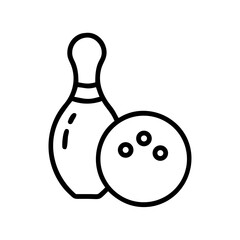 Icon of a bowling ball and pins representing the sport