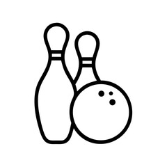 Icon of a bowling ball and pins representing the sport
