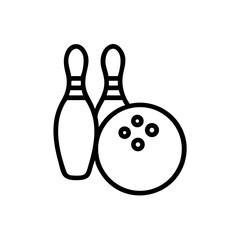 Icon of a bowling ball and pins representing the sport