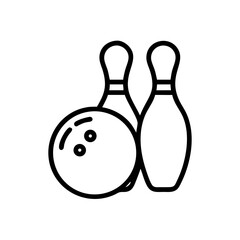 Icon of a bowling ball and pins representing the sport