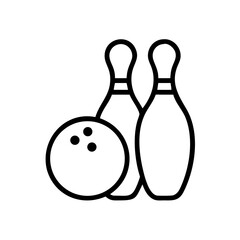 Icon of a bowling ball and pins representing the sport