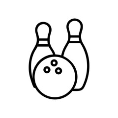 Icon of a bowling ball and pins representing the sport