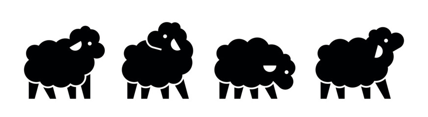 Set of Sheep logo. Icon design. Template elements

