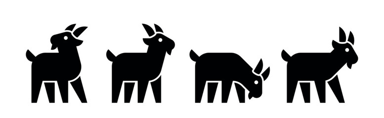 Set of Goat logo. Icon design. Template elements
