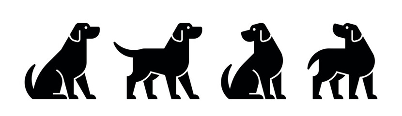 Set of Dog logo. Icon design. Template elements
