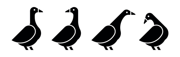 Set of Goose logo. Icon design. Template elements
