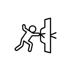 Handdrawn Line Art Illustration of Person Breaking Through a Wall Social Justice Concept