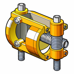 Scaffold coupler clamp detailed vector design of a scaffolding connector