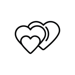 Handdrawn Line Art Two Overlapping Hearts Small Heart Inside Social Justice Symbol