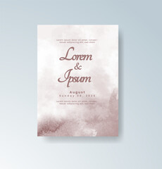 Wedding invitation with abstract splash watercolor
