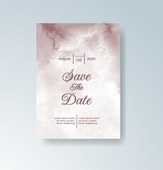 Wedding invitation with abstract splash watercolor