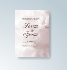 Wedding invitation with abstract splash watercolor
