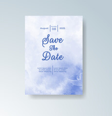 Wedding invitation with abstract splash watercolor