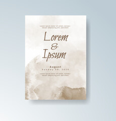 Wedding invitation with abstract splash watercolor