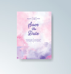 Wedding invitation with abstract splash watercolor