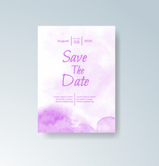Fototapeta premium Wedding invitation with abstract splash watercolor