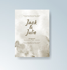 Wedding invitation with abstract splash watercolor